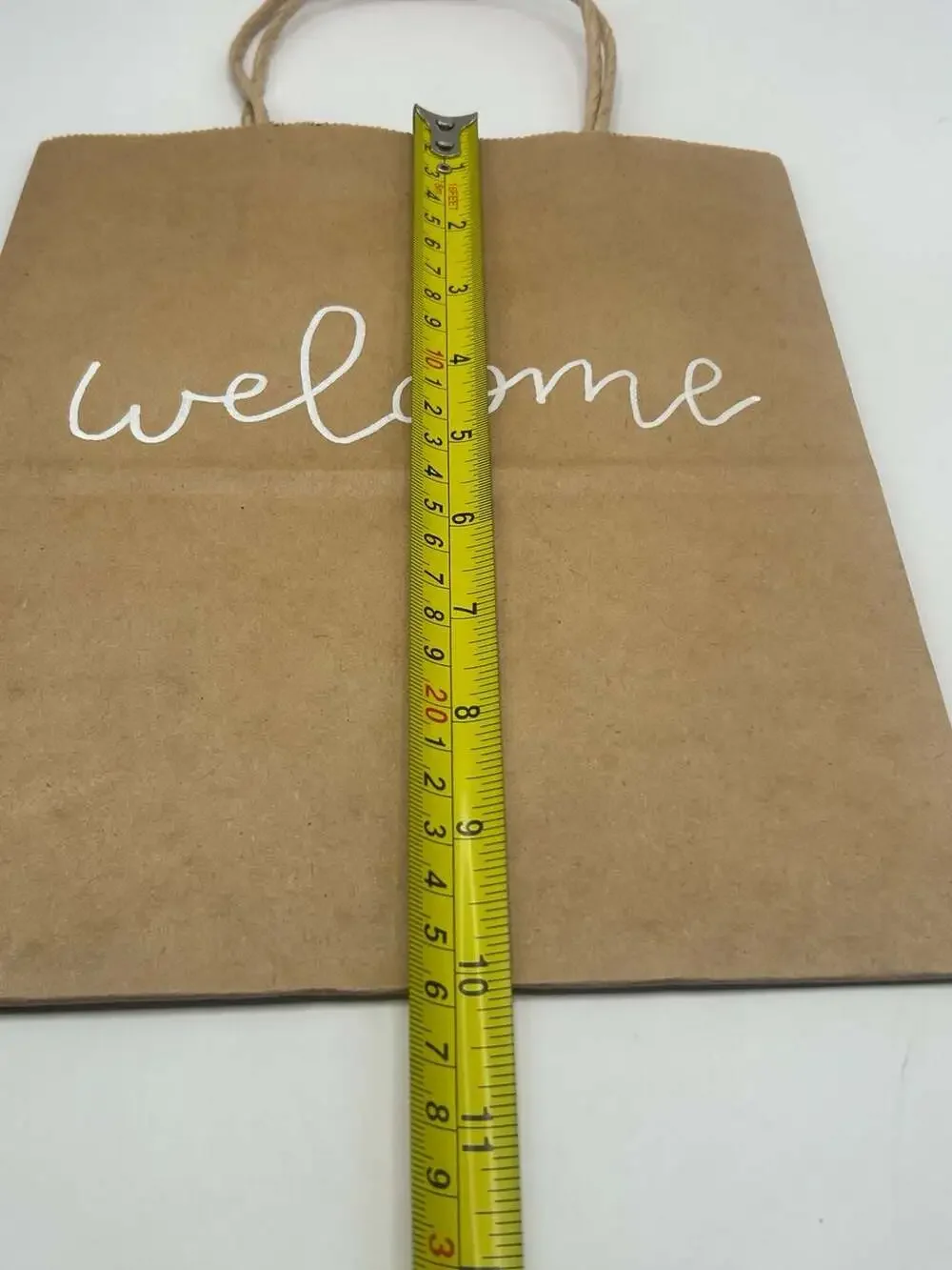 15 Pack Kraft Paper Gift Bags with Handles “Welcome”